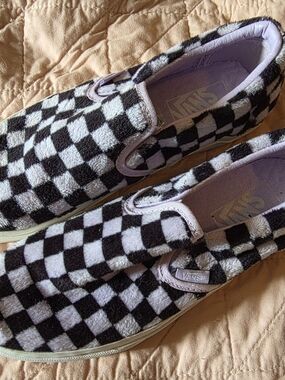 Vans Checkerboard Slip-On Sneakers - Black & Lavender